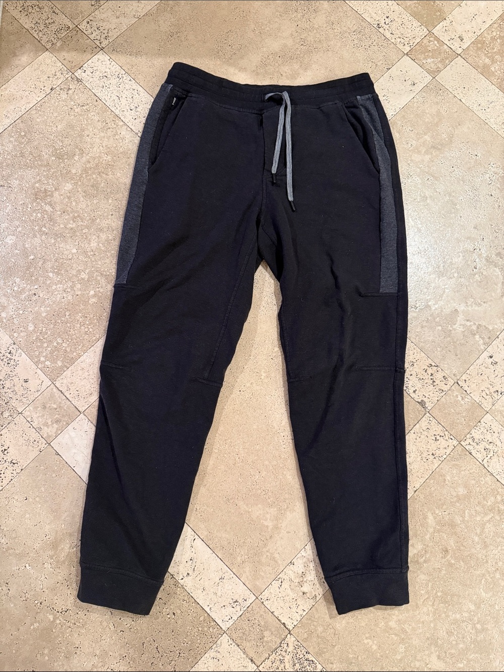 lululemon athletica Black Joggers with Gray Side Panels
